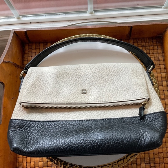 KATE SPADE Pebbled Leather Black & White Folding Purse